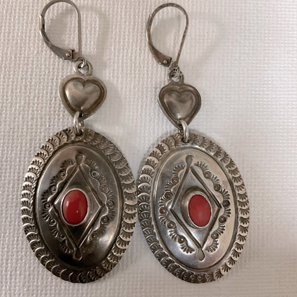 Navaho pawn sterling silver earrings